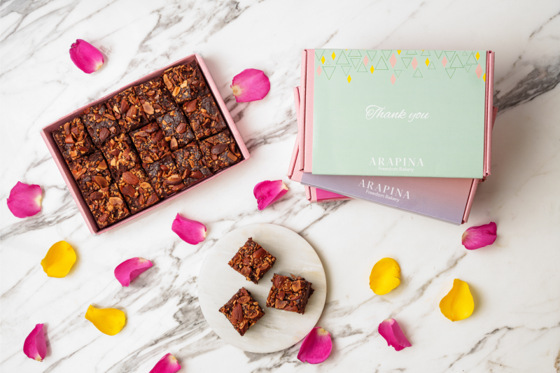 thank you almond devil’s brownie box