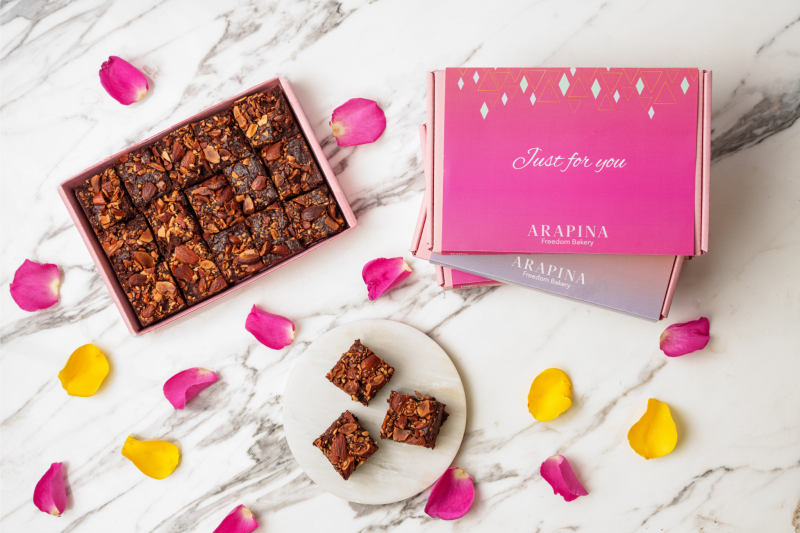 just for you almond devil’s brownie box